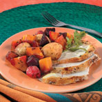 Lemon-Basil Turkey with Roasted Vegetables