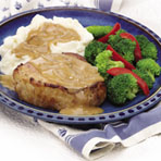Pork Chops and Mustard Onion Gravy