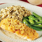 Almond-Crusted Salmon with Thyme & Lemon Butter Sauce