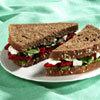 Roasted Red Pepper, Baby Spinach & Goat Cheese Sandwiches