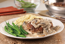 Mushroom-Smothered Beef Burgers