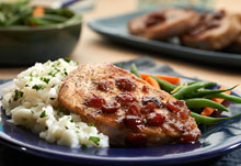 Pork Chops with Cranberry Balsamic Sauce