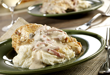 Baked Chicken with Ham Gravy