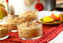 Slow Cooker Creamy Peach Mango Rice Pudding