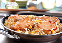 Quick Glazed Pork & Rice Skillet