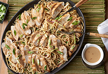 Spicy Peanut Noodles with Chicken and Asian Slaw