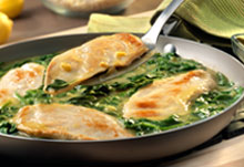 Lemon Chicken Scallopini with Spinach