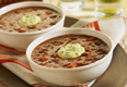 Chipotle Black Bean Soup with Avocado Cream