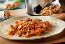 Slow Cooker Nacho Chicken & Rice Wraps