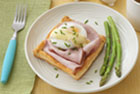 Poached Eggs and Ham on Puff Pastry