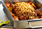 Onion-Crusted Meatloaf with Roasted Potatoes