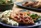 Pork Chops with Cranberry Balsamic Sauce