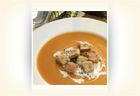 Creamy Spiced Pumpkin Soup with Seasoned Croutons