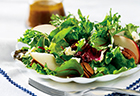 Mixed Greens and Fruit Salad with Warm Onion Vinaigrette