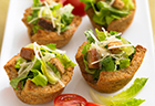 Caesar Salad in Toast Cups