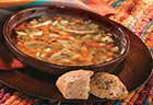 Fall Vegetable Soup with Black-Eyed Peas and Grilled Chicken