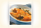 Pan-Roasted Halibut with Morel Confiture, Sweet Pea Risotto and Morel Tea