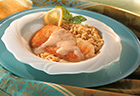Wild Striped Bass with Lemon Orzo and Caper Emulsion
