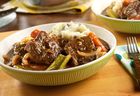 Red Wine Braised Short Ribs with Smashed Fall Vegetables