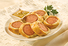 Spicy Honey-Mustard Sausage Wraps