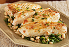 Halibut with Beans and Spinach