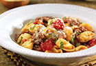 Turkey Sausage & Tortellini in Creamy Tomato Basil Sauce