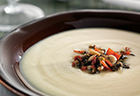 Blue Cheese Potato Soup with Olive Tapenade