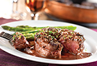 Peppercorn-Seasoned Steaks with Mustard-Wine Sauce