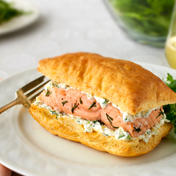 Salmon with Cucumber-Dill Cream Napoleons