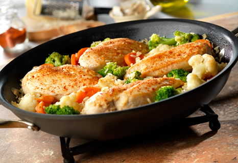 Image of Garlic Chicken, Vegetable & Rice Skillet, Campbells Kitchen