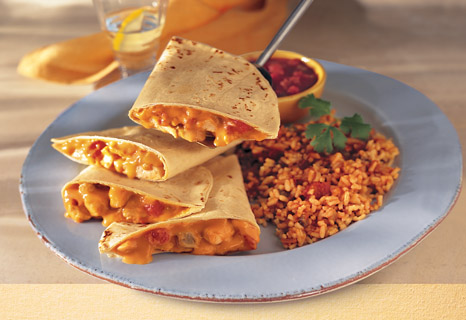 Image of Chicken Quesadillas & Fiesta Rice, Campbells Kitchen