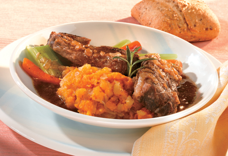 Image of Red Wine Braised Short Ribs With Smashed Fall Vegetables, Campbells Kitchen