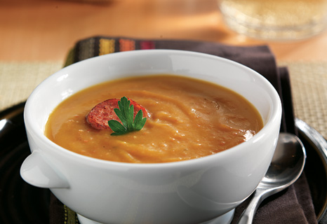 Image of Slow Cooker Yellow Split Pea Soup With Andouille Sausage, Campbells Kitchen