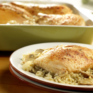 Chicken, Broccoli, Mushroom & Brown Rice Bake