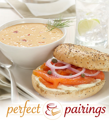 Perfect Pairings: Lobster Bisque with a Smoked Salmon Bagel Perfect Pairings: Lobster Bisque with a Smoked Salmon Bagel