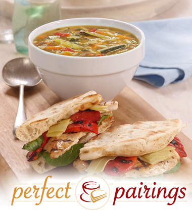 Perfect Pairings: Mediterranean Vegetable Soup with a Chicken Pita Sandwich Perfect Pairings: Mediterranean Vegetable Soup with a Chicken Pita Sandwich