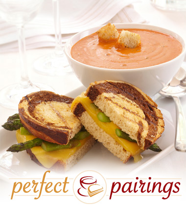 Perfect Pairings: Tomato Roasted Red Pepper Bisque with a Gouda & Asparagus Sandwich Perfect Pairings: Tomato Roasted Red Pepper Bisque with a Gouda & Asparagus Sandwich