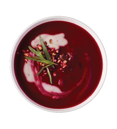Beet Soup with Arugula and Toasted Hazelnuts Beet Soup with Arugula and Toasted Hazelnuts