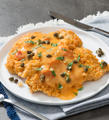 Chicken Cutlets in Tomato Butter Sauce with Fried Capers Chicken Cutlets in Tomato Butter Sauce with Fried Capers