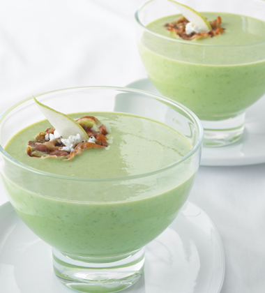 Soupe aux pois verts et à la pancetta Soupe aux pois verts et à la pancetta
