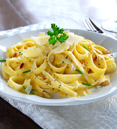 Butternut Squash and Pine Nut Fettuccine Butternut Squash and Pine Nut Fettuccine