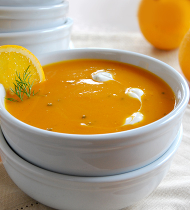 Carrot and Orange Soup with a Dill Sour Cream Carrot and Orange Soup with a Dill Sour Cream