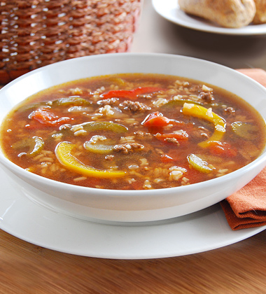 Unstuffed Pepper and Beef Soup - Campbells Food Service Canada