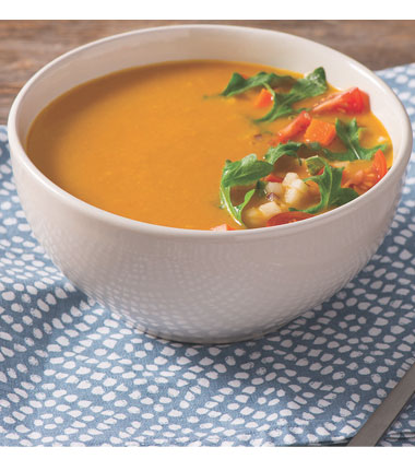 Carrot Gazpacho with Salad Topper Carrot Gazpacho with Salad Topper
