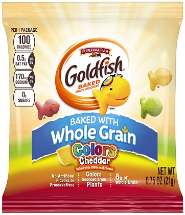 GOLDFISH® COLORS CHEDDAR BAKED WITH WHOLE GRAIN, 0.75OZ
GOLDFISH® COLORS CHEDDAR BAKED WITH WHOLE GRAIN, 0.75OZ