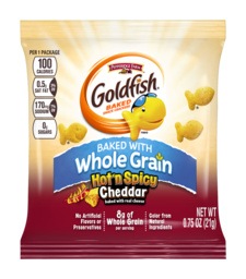 FLAVOR BLASTED® GOLDFISH® - HOT 'N SPICY CHEDDAR MADE WITH WHOLE GRAIN
FLAVOR BLASTED® GOLDFISH® - HOT 'N SPICY CHEDDAR MADE WITH WHOLE GRAIN