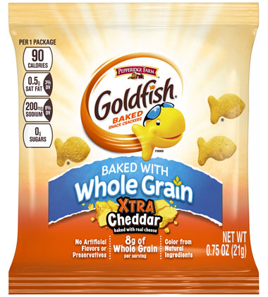 GOLDFISH® XTRA CHEDDAR BAKED WITH WHOLE GRAIN SNACK CRACKERS
GOLDFISH® XTRA CHEDDAR BAKED WITH WHOLE GRAIN SNACK CRACKERS