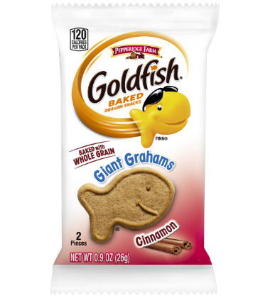 GIANT CINNAMON GOLDFISH® GRAHAMS MADE WITH WHOLE GRAIN
GIANT CINNAMON GOLDFISH® GRAHAMS MADE WITH WHOLE GRAIN