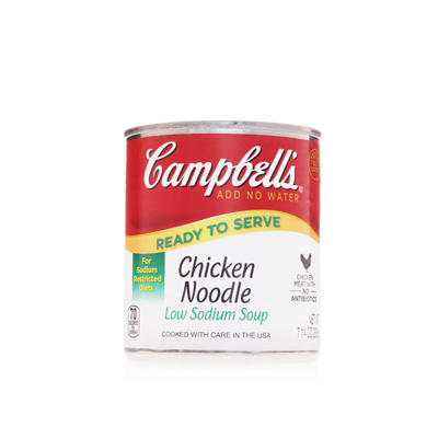 CAMPBELL'S® LOW SODIUM CLASSIC CHICKEN NOODLE
CAMPBELL'S® LOW SODIUM CLASSIC CHICKEN NOODLE