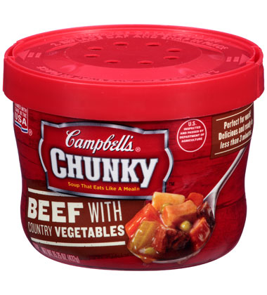 CAMPBELL'S® CHUNKY™ BEEF WITH COUNTRY VEGETABLES
CAMPBELL'S® CHUNKY™ BEEF WITH COUNTRY VEGETABLES
